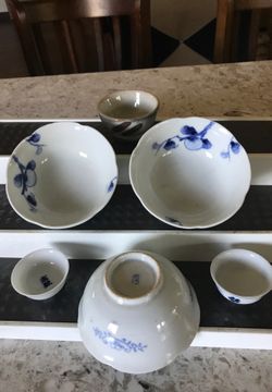 Japanese sake cups and antique bowls