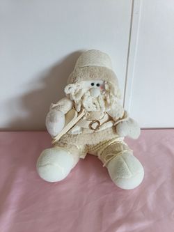 Plush Neutral Cream Decorative Figure - Soft Holiday Accent