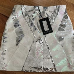 White Sequin Skirt 