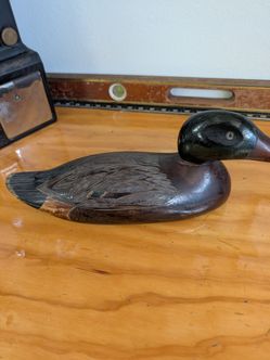 Antique wood carved duck