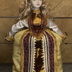 NEW Vtg Artist Signed 27” Tall Russian Princess Snow Maiden Handcrafted porcelain doll is a limited edition 