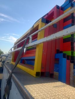 Colored Steel Square Tube Sections Bundle