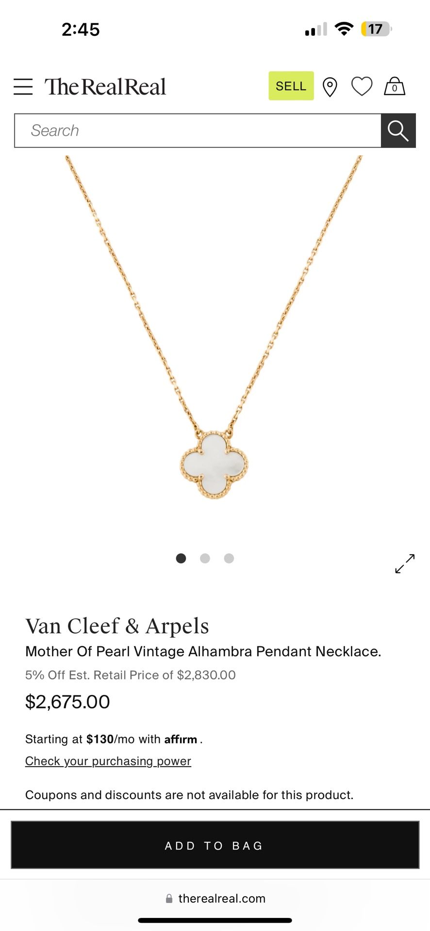 Van Cleef & Arpels Mother Of Pearl Necklace 