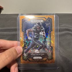 Kenny McIntosh Mike Singletary 2023 Panini Prizm Football Orange Disco Rookie 