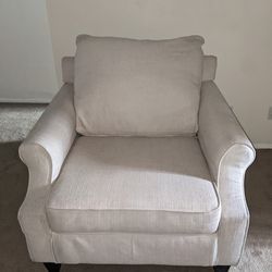 White Fabric Armchair