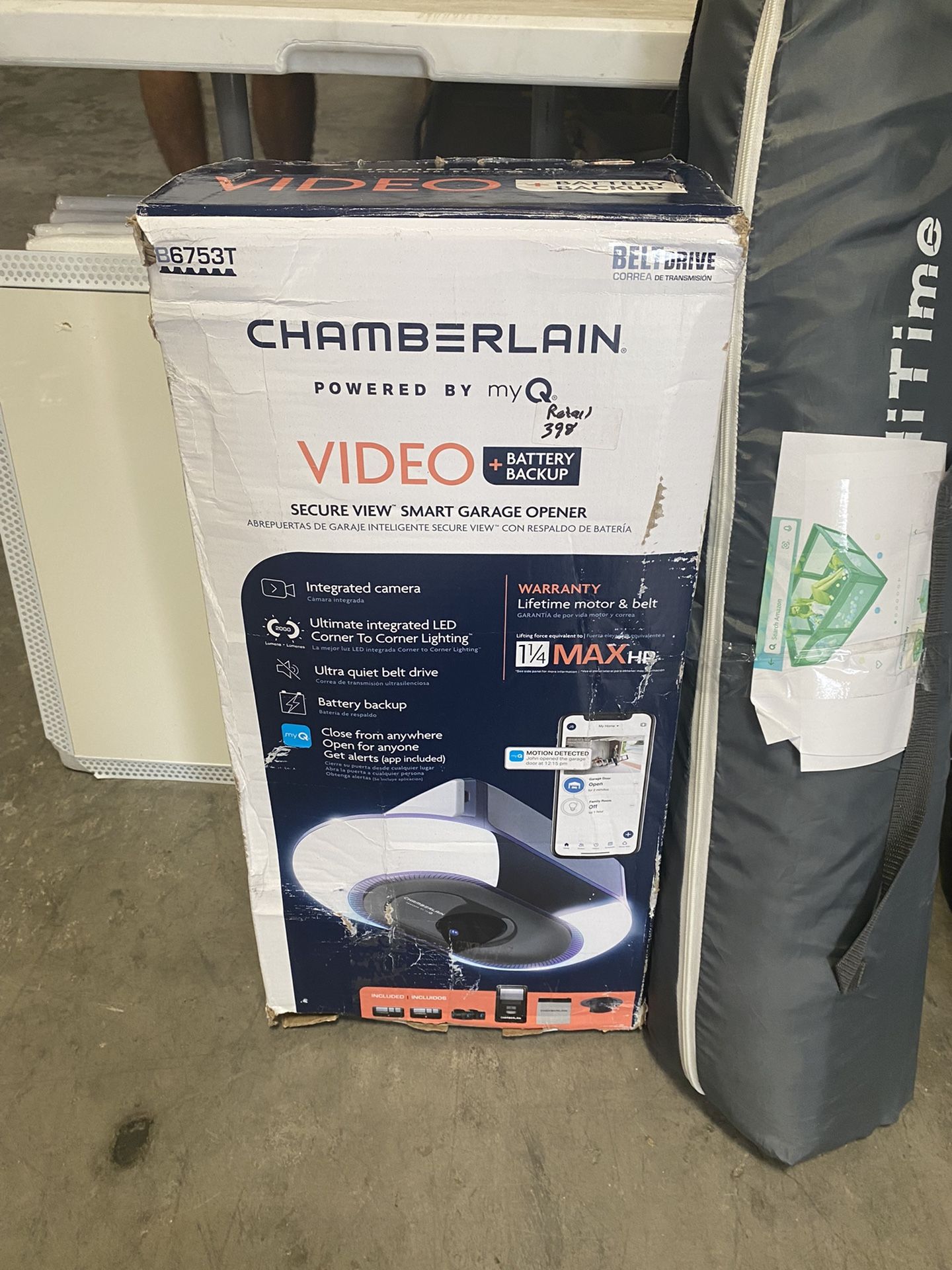 Chamberlain B6753T Garage Door Opener With Video 