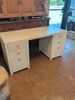 All wood crate and barrel white desk