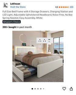 New in Box - Full Size Bed - Upholstered - White