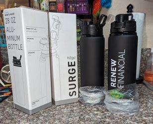 H2go Surge 28oz Aluminum Water Bottle Tumbler Black
 (NEW)