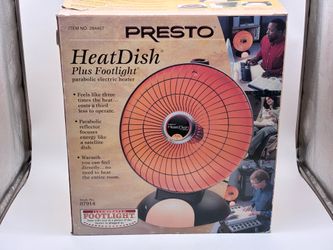 Presto HeatDish Plus Footlight Parabolic Electric Heater 07914 Tested Open Box
