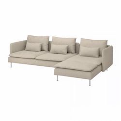 Brand new IKEA SÖDERHAMN 4 seat sectional with chaise/Hillared beige still in original box.
