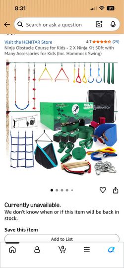 Obstacle course kit for kids