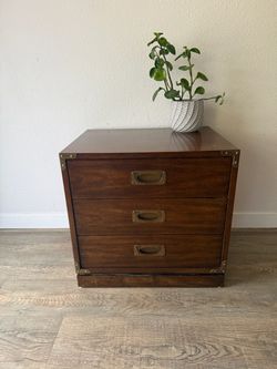 GALLANT 3-Drawer Campaign Nightstand / Accent Chest - Drexel - delivery available