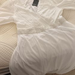 Plus size wedding anniversary white dress size 20 2xl party