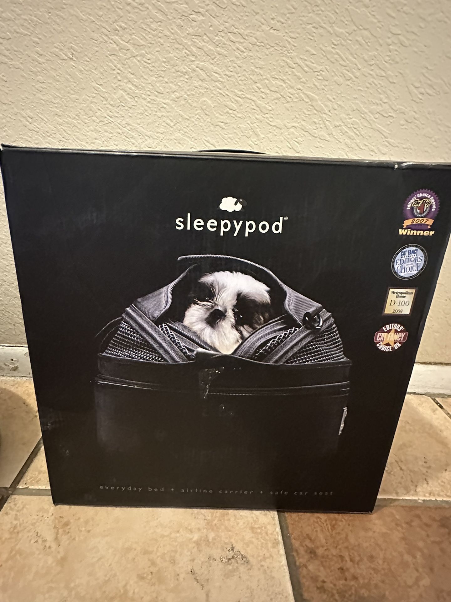 Sleepy Pod Mobile Pet Bed In Charcoal Grey