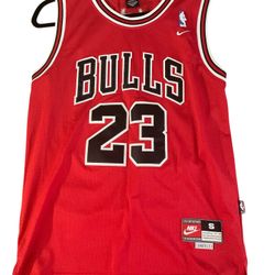 Rare Vtg Nike Chicago Bulls 23 Michael Jordan Basketball Red Jersey NBA Sz S