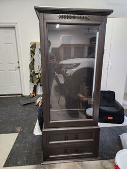Wood and glass curio