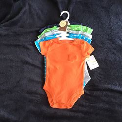 NWT Carter’s 5 pack cotton short sleeves bodysuits 9 months 