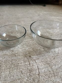 2 Pcs Glass Bowls/Mixing Bowls