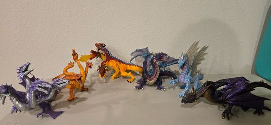 Safari Ltd. Fantasy Dragon Figurine Lot – 6 Large Mythical Monster Toys - Action Figure lot