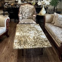 Elegant 3 Piece Victorian-Style Living Room Set