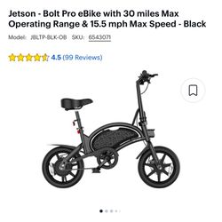 New Jetson Bolt Pro Ebike