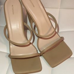 PLT Beige/Nude Sandal Heels Size 9 