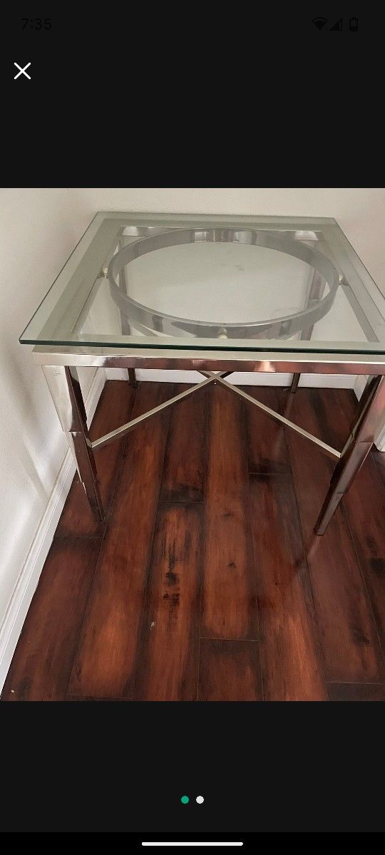 Chrome Glass End Table