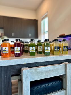 Cold fresh pressed juices