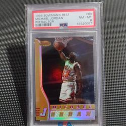 Michael Jordan 1996 Bowman's Best Refractor #80 PSA 8