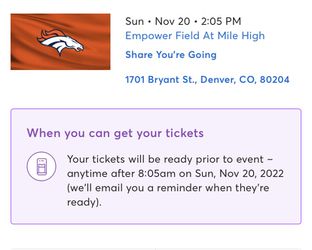 Denver Broncos vs Las Vegas Raiders Ticket (1) Thumbnail