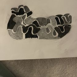 Abstract Pencil Drawing Of A Shoe 