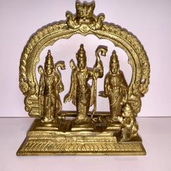 Vintage Ramdarbar Polished India Gods Brass Rama Sita Lakshmana Hanuman