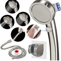 High Pressure Shower Head with Pause Button, 3 Spray Modes Sho er Head for RV Camper, Water Saving On Off Shower, Handheld Shower Head with Hose 