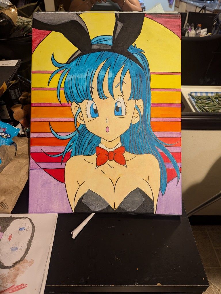 Dragon Ball Z. Bulma Character Acrylic Paint 18x24
