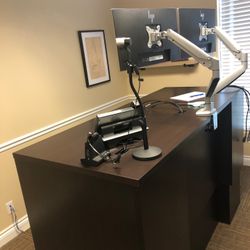 OFS High End Standing Desk Double Pedestal Very Very Lightly Used Retails For $8,500