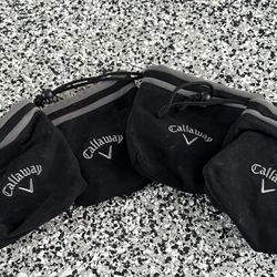 Callaway Golf Classic Black Drawstring Accessory Bags Lot of 4