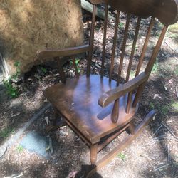 Very Nice Toddlers Solid Oak Rocking Chair Only $25 Firm