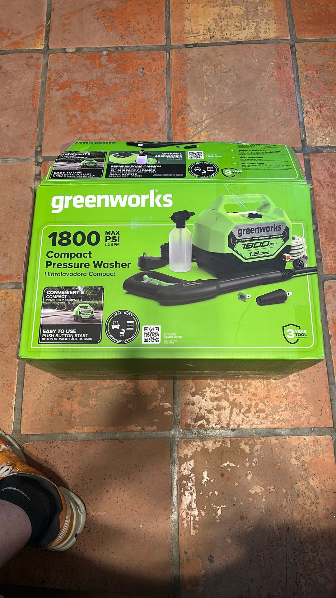 GreenWorks 1800 Max Psi Water Pressure