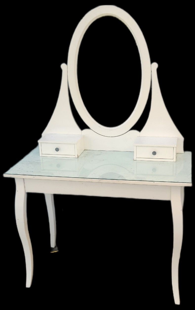 Fancy Desk With Glass Top !*! Good Condition !*!