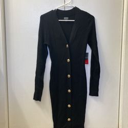 Black Dress With Gold Buttons