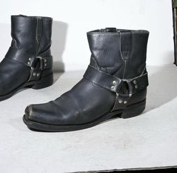 Leather harness boots