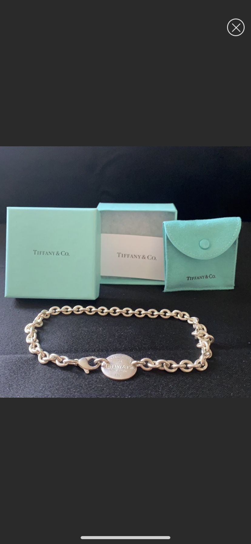 Authentic Tiffany and Co. Oval Tag Necklace