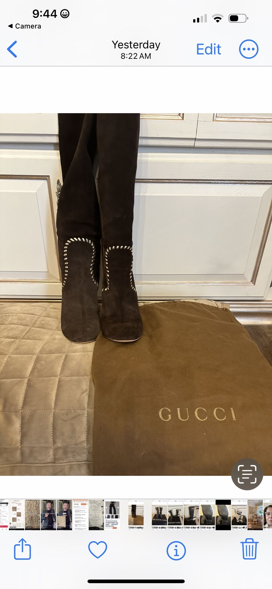 Gucci Brown Suede Boots Size 8
