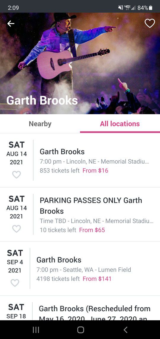 Garth Brooks Tickets Lincoln 8/14