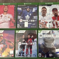 Xbox One Set Of 6 Sports Bundle  Excellent Condition!