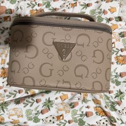 Guess Light Brown Makeup Bag