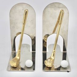 Vintage Golf Club Bookends Decor