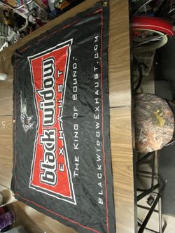 Black Widow Exhaust Flag / banner