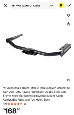 VEVOR Class 3 Trailer Hitch 2-Inch Receiver